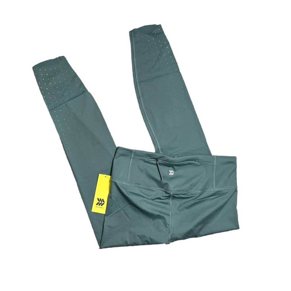 All In Motion Leggings Womens Size XS Jade Sleek Run Quick Dry Raw Hem NWT